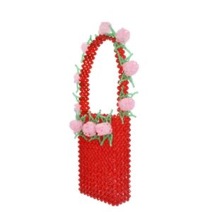 Susan Alexandra Rose Garden Beaded Bag (Crimson red)
